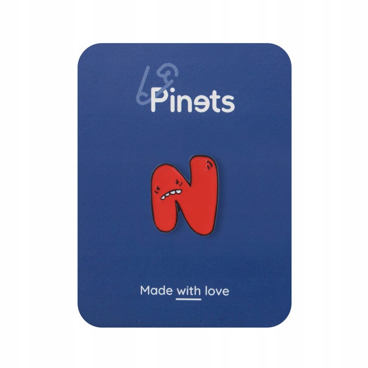 PINETS Przypinka Litera N Własny Napis Logo Font