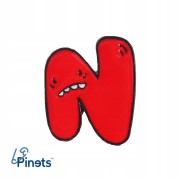 PINETS Przypinka Litera N Własny Napis Logo Font