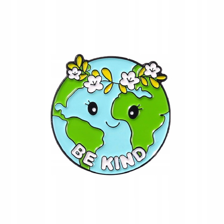 PINETS Przypinka ekologiczna Ziemia z wiankiem EKO