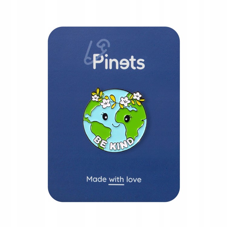 PINETS Przypinka ekologiczna Ziemia z wiankiem EKO