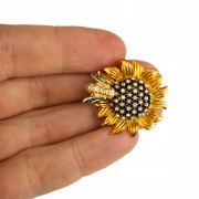 PINETS Słonecznik z pszczołą ZAWIESZKA broszka