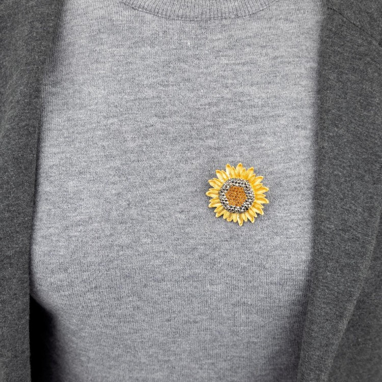 PINETS Słonecznik ZAWIESZKA broszka na prezent