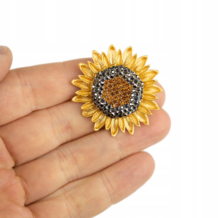 PINETS Słonecznik ZAWIESZKA broszka na prezent