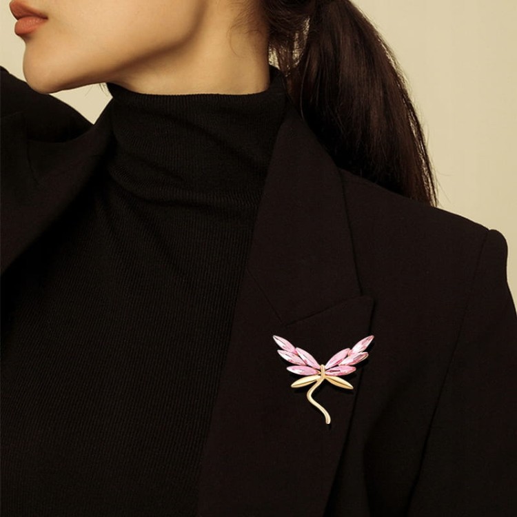 PINETS ważka różowa OWAD broszka na prezent