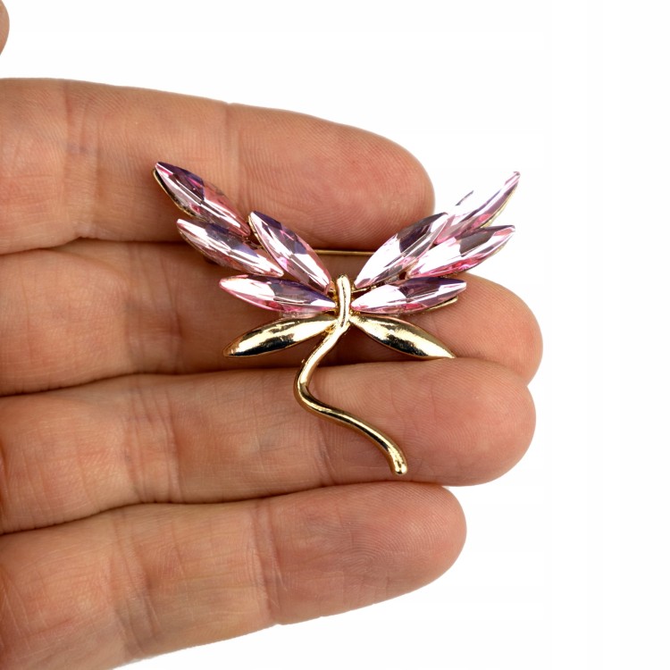 PINETS ważka różowa OWAD broszka na prezent