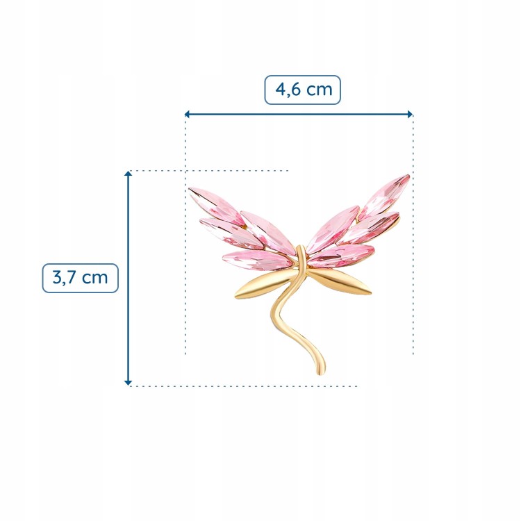 PINETS ważka różowa OWAD broszka na prezent