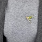 PINETS ważka z zielonymi skrzydełkami broszka