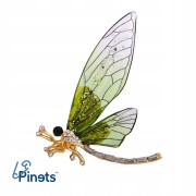 PINETS ważka z zielonymi skrzydełkami broszka