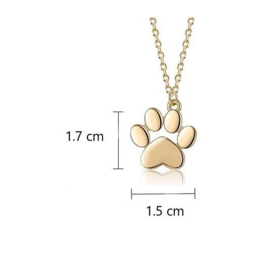 Fraise naszyjnik Łapka kot pies srebro S925 złoty