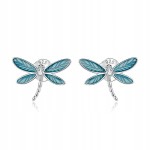 Fraise kolczyki srebrne S925 ważki seledynowe