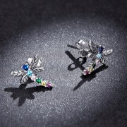 Fraise kolczyki srebrne S925 ważki z cyrkoniami