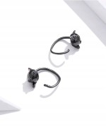 KOLCZYKI srebrne Koty z ogonem Srebro 925 czarne