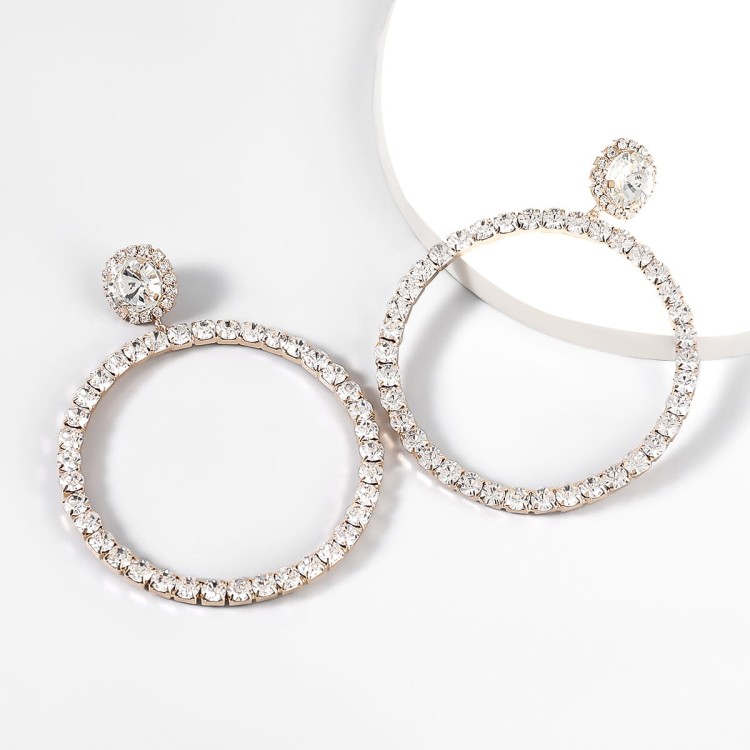 Kolczyki koła z cyrkoniami złote duże