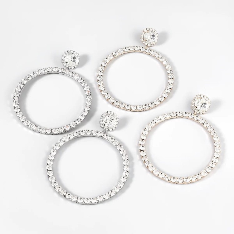 Kolczyki koła z cyrkoniami złote duże