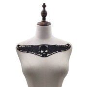 Naszywka czarny kołnierz Czacha haftowany 32 cm