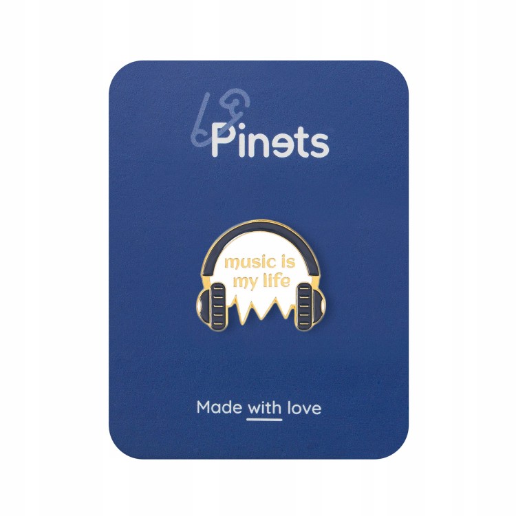 PINETS Przypinka Słuchawki Music Is My Life Muzyka