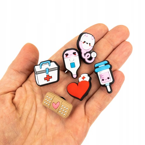 Przypinki medyczne do Crocs 6 szt Jibbitz wpinki