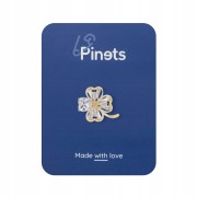 PINETS Koniczynka pozłacana Przypinka na szczęście