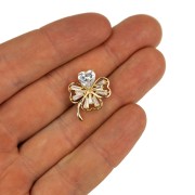 PINETS Koniczynka pozłacana Przypinka na szczęście