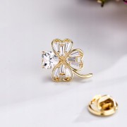 PINETS Koniczynka pozłacana Przypinka na szczęście