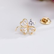 PINETS Koniczynka pozłacana Przypinka na szczęście