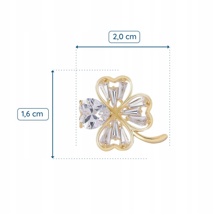 PINETS Koniczynka pozłacana Przypinka na szczęście