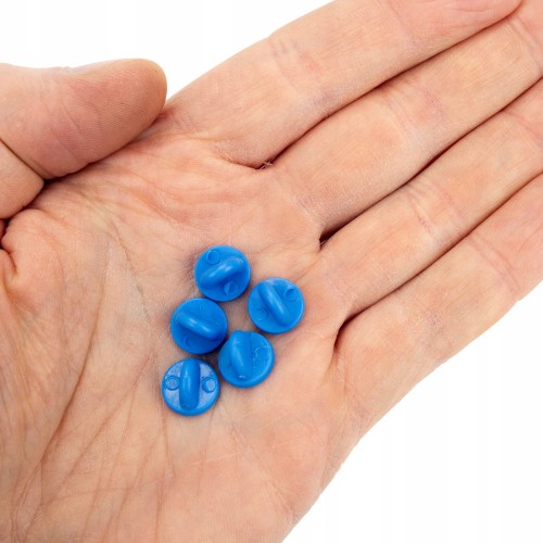 PINETS Zapinka do przypinki niebieska gumowa 5 szt