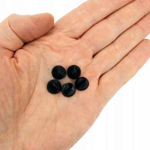 PINETS Zapinka do przypinki czarna gumowa 5 szt.