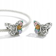 Fraise Charms Beads srebro S925 motylek z kwiatami