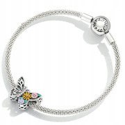 Fraise Charms Beads srebro S925 motylek z kwiatami
