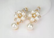 Złota Kolia zestaw z perłami naszyjnik i kolczyki