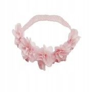 Opaska dla dziewczynki kwiatki wianek różowa