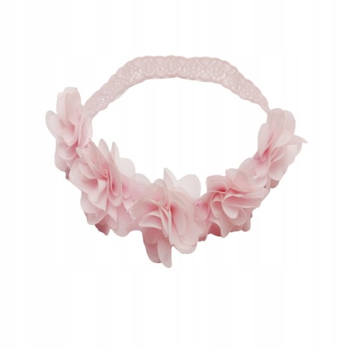 Opaska dla dziewczynki kwiatki wianek różowa