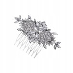 Grzebień z cyrkoniami grzebyk ozdoba ślub srebrny