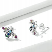 Fraise kolczyki Pszczółki Srebro S925 z cyrkoniami