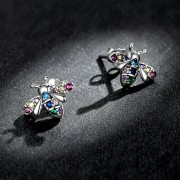 Fraise kolczyki Pszczółki Srebro S925 z cyrkoniami