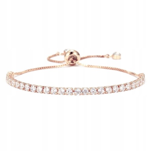 Bransoletka różowe złoto elegancka z cyrkoniami