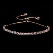 Bransoletka różowe złoto elegancka z cyrkoniami