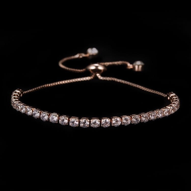 Bransoletka różowe złoto elegancka z cyrkoniami