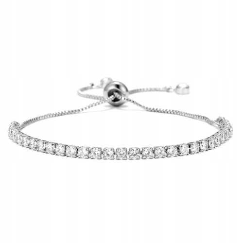 Bransoletka srebrna elegancka z cyrkoniami ślubna