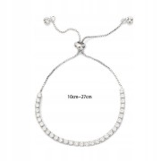 Bransoletka srebrna elegancka z cyrkoniami ślubna