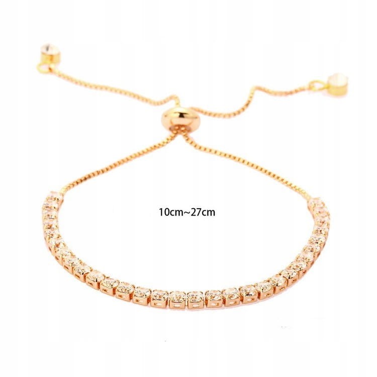 Bransoletka złota elegancka z cyrkoniami ślubna