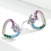 Fraise kolczyki serduszka Srebro S925 z cyrkoniami