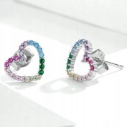 Fraise kolczyki serduszka Srebro S925 z cyrkoniami