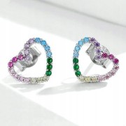 Fraise kolczyki serduszka Srebro S925 z cyrkoniami