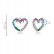 Fraise kolczyki serduszka Srebro S925 z cyrkoniami