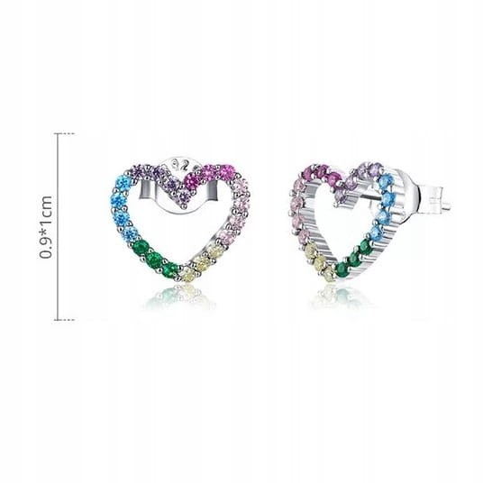 Fraise kolczyki serduszka Srebro S925 z cyrkoniami