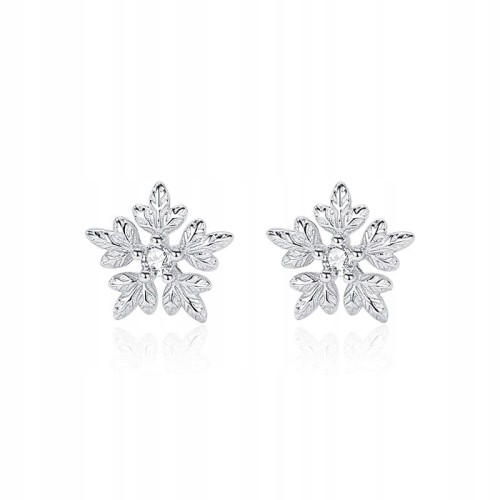 Fraise kolczyki srebrne 925 Śnieżynki z cyrkoniami