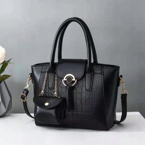 Torebka czarna ekoskóra kuferek z portmonetką