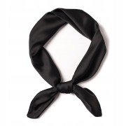 Apaszka chusta na szyję włosy czarna satynowa